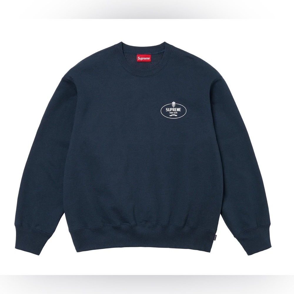 Supreme Crest Crewneck Navy FW24 - Picture 4 of 5